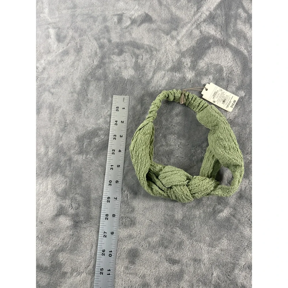 A New Day Knotted Headwrap Sage Green Textured Elastic‎ Back Hair Accessory NEW